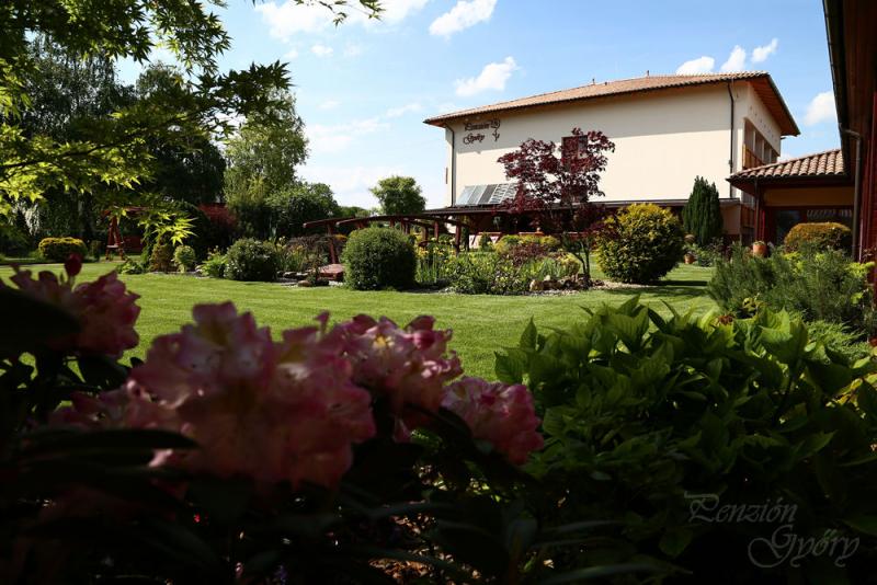 Garden in bloom at Győry Guesthouse